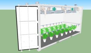 20ft grow container with irrigation system