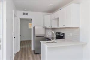 Stylish container home with back views