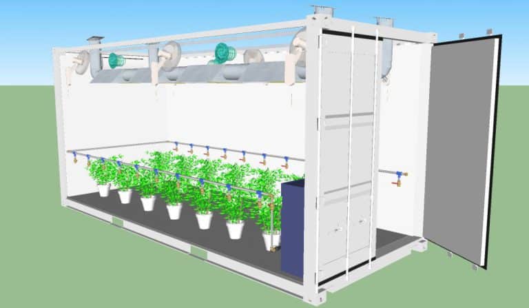 20ft grow container with irrigation system