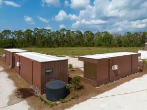 Stylish container home with back views