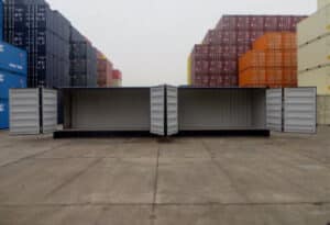 40ft shipping container opens from rear and side