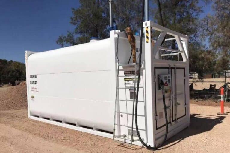 Certified fuel storage tank made from steel container
