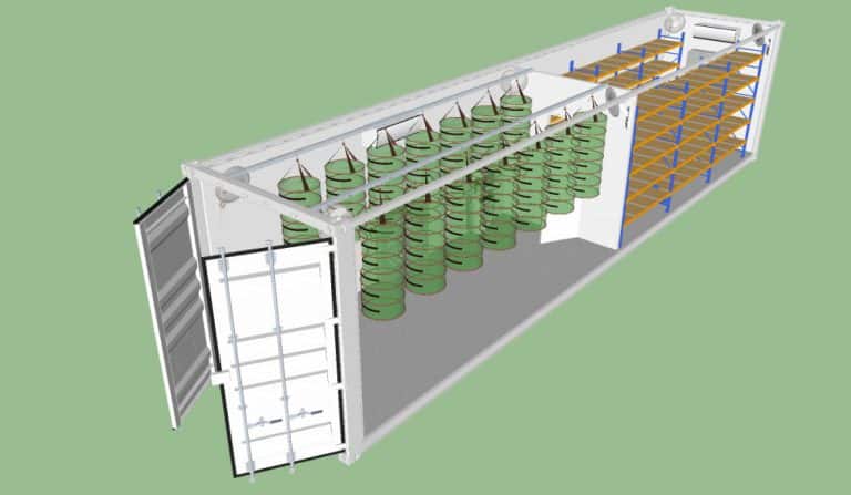 Dry and cure grow container