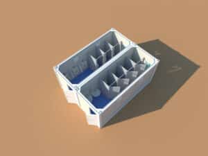 Modular shower units made from shipping container