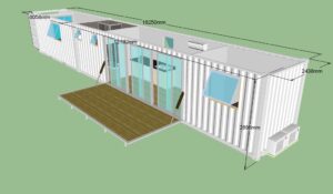 2 bedroom residential container home floor plan