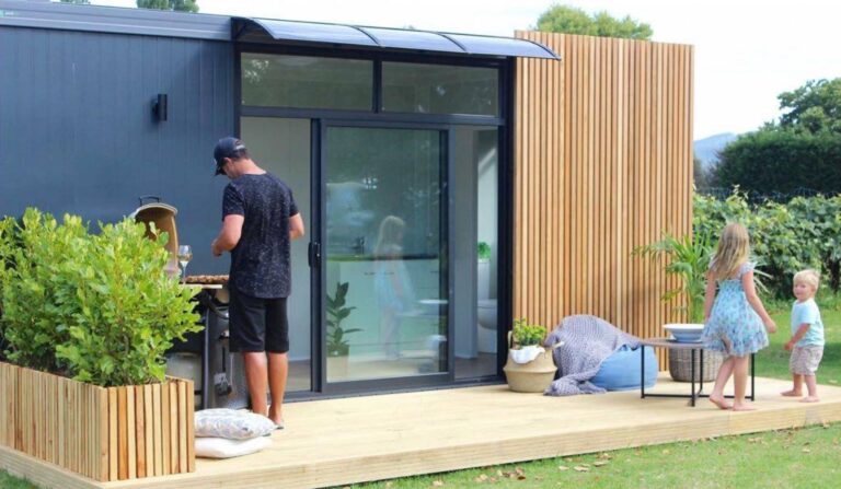 Modern shipping container home for families and vacations