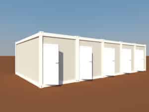 Modular shower units made from shipping container